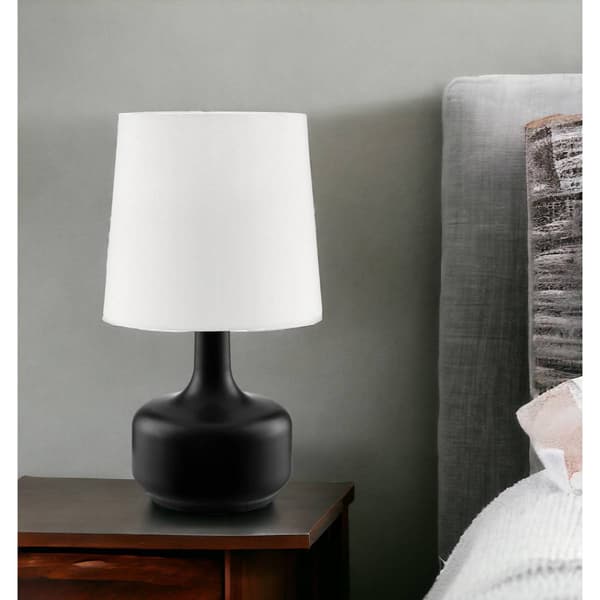 9th & Pike&#174; 17in. White Shade Metal Bedside Table Lamp