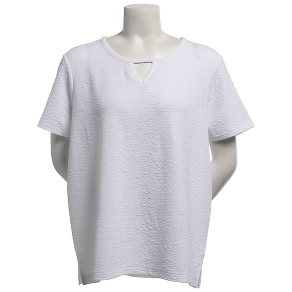Plus Size Hasting & Smith Short Sleeve Keyhole Textured Blouse - image 