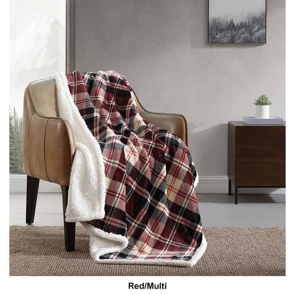 Eddie Bauer Trailhead Plaid Plush-Fleece Reversible Throw