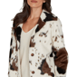 Petite Skye''s the Limit Wild Romance Cow Print Faux Fur Jacket - image 5
