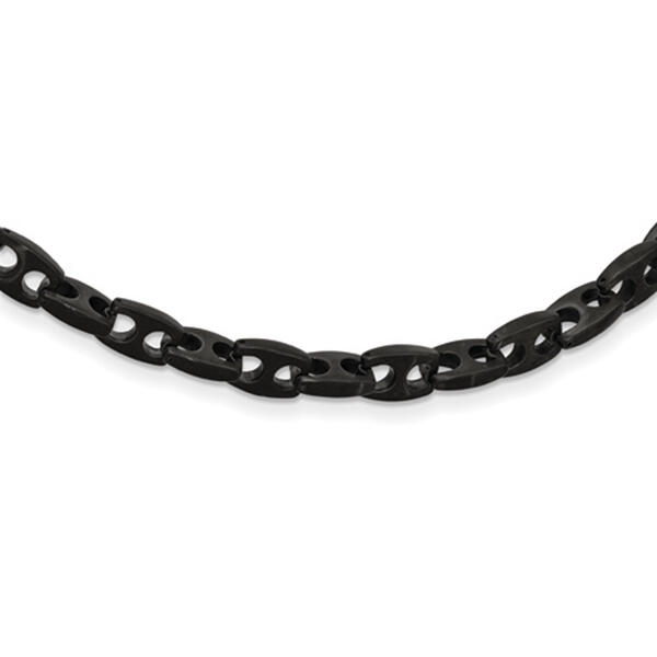 Mens Gentlemen's Classics&#40;tm&#41; Black Plated & Brushed Link Necklace - image 