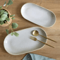 Sango Anderson Cream Large Stoneware Serving Platters - Set of 2 - image 1