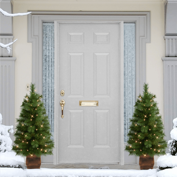 Puleo International 2pc. Pre-Lit Wyoming Pine Christmas Trees