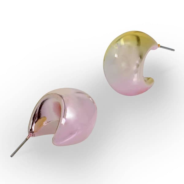 Steve Madden Gradient Chubby Huggie Hoop Earrings - Pink