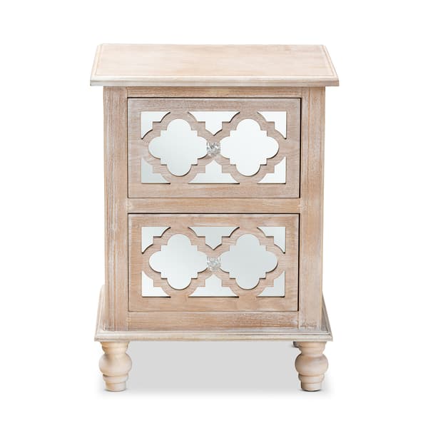 Baxton Studio Celia Rustic French Country 2 Drawer Nightstand
