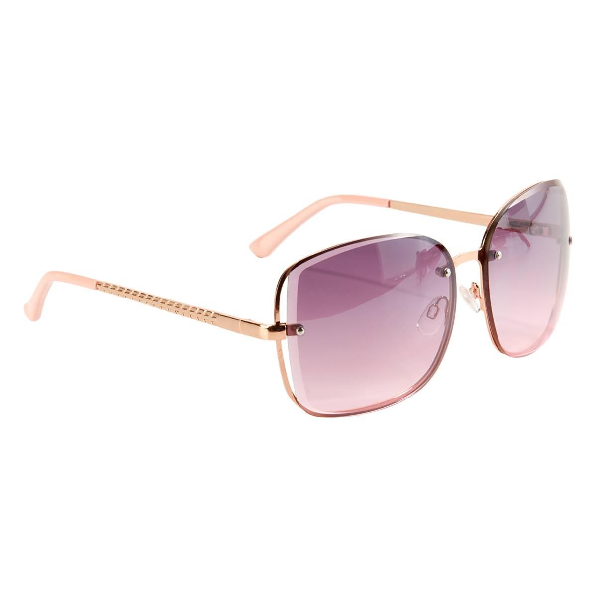Womens USPA Metal Vented Oval Sunglasses with Chain Temple