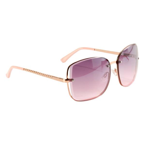 Womens USPA Metal Vented Oval Sunglasses with Chain Temple - image 