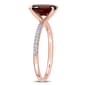 Gemstones Classics™ 14kt. Rose Gold Oval Garnet & Diamond Ring - image 4