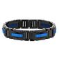 Mens Gentlemen's Classics&#40;tm&#41; Black & Blue Ion Plated Link Bracelet - image 1