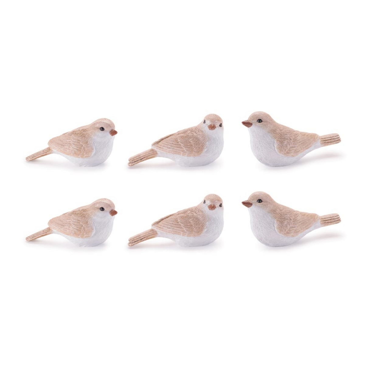 Melrose Glittered Bird Figurine - Set of 6