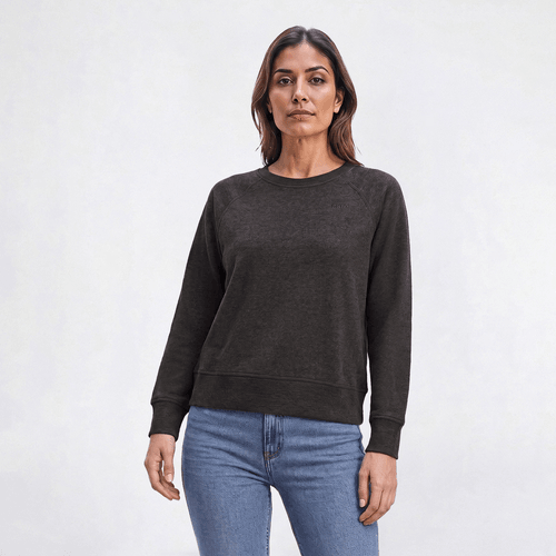 Womens DKNY Sport Long Sleeve Raglan Fleece Sweatshirt
