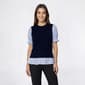 Womens Nanette Lepore Short Pinstripe Sleeve Two In One Sweater - image 2
