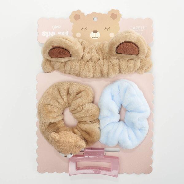 Girls Capelli&#40;R&#41;  New York 4pc. Bear Headwrap & Hair Spa Set - image 