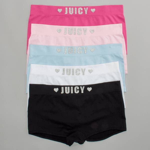 Womens Juicy Couture 5pk Seamless Boyshort Panties JC2470-5PKC - image 