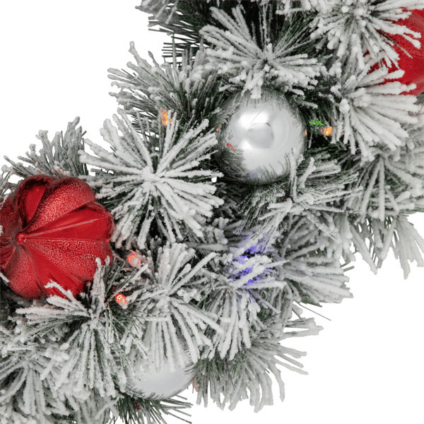 Northlight Dual Color LED Snowy Bristle Pine Christmas Wreath