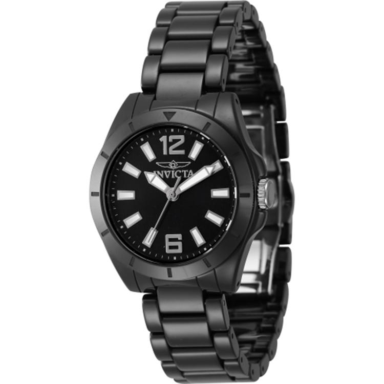 Womens Invicta Ceramic Black Quartz 3 Hand Watch - 47336