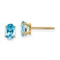 Gemstone Classics&#40;tm&#41; Yellow Gold 6mm. Blue Topaz Earrings - image 1