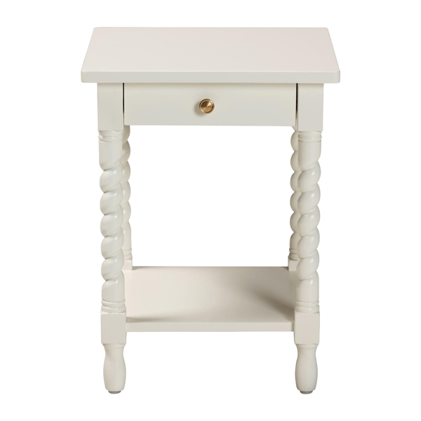 Baxton Studio Niklas Nightstand with Twisted Legs