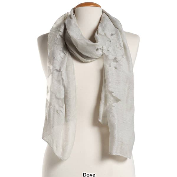 Womens Jessica McClintock Brocade Sheer Shawl with Solid Border