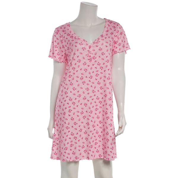 Womens Jessica Simpson Short Sleeve Pointelle Hearts Nightshirt