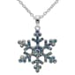 Brass Silver Plated Blue Crystal Snowflake Pendant - image 1