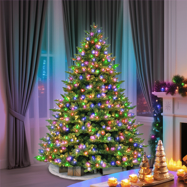 Puleo International 6.5ft. Pre-Lit Noble Fir Christmas Tree