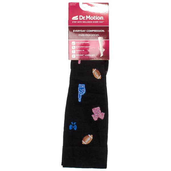 Womens Dr. Motion Gameday Compression Knee High Socks
