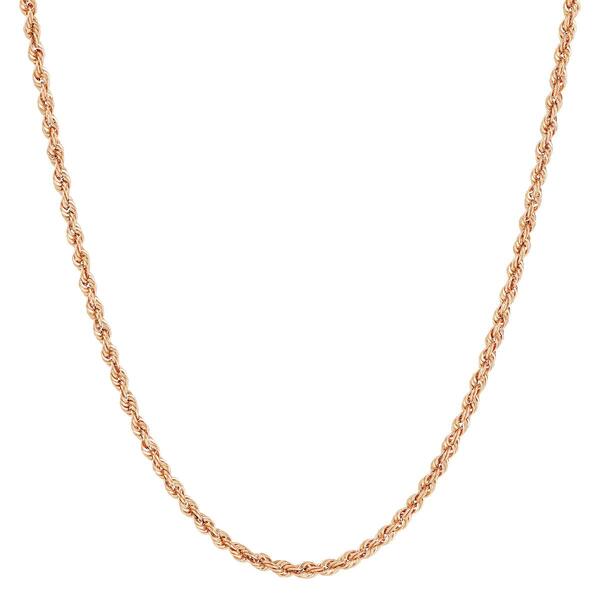 Gold Classics&#40;tm&#41; 22in. 10kt. Rose Gold Hollow Shiny Rope Chain - image 