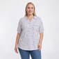 Plus Size Emily Daniels Roll Tab Elbow Sleeve Star Dot Blouse - image 1