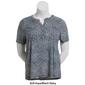 Petite Napa Valley Short Sleeve Pleated Daisy Henley Blouse - image 3