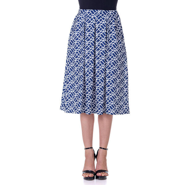 Womens 24/7 Comfort Apparel Geometric A-Line Midi Skirt - image 