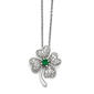Sterling Silver Simulated 4-Leaf Clover Necklace - image 1