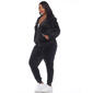 Plus Size White Mark Two Piece Velour Tracksuit Set - image 4