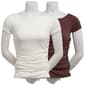 Juniors Pink Rose 2Pk Cotton Modal Boat Neck Ruch Tee - image 1