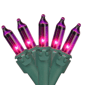 Brite Star 24.5ft. Purple Mini Christmas Green Wire Light Set - image 1