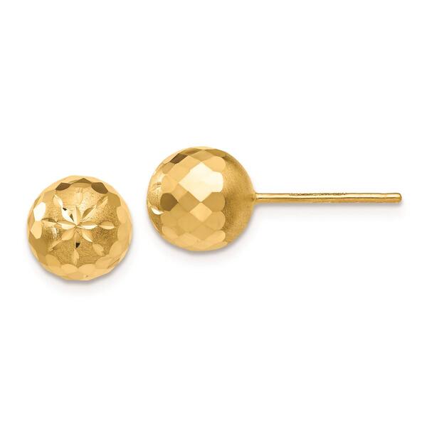 Gold Classics&#40;tm&#41; 14kt. Gold 8mm Mirror Ball Stud Earrings - image 