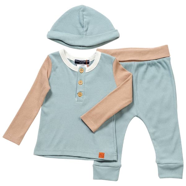 Baby Boy &#40;12-24M&#41; French Connection 3pc. Color Block Set - Khaki - image 