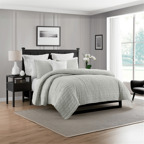 Swift Home Enzyme Washed Crinkle Texture Lightweight Quilt Set - image 