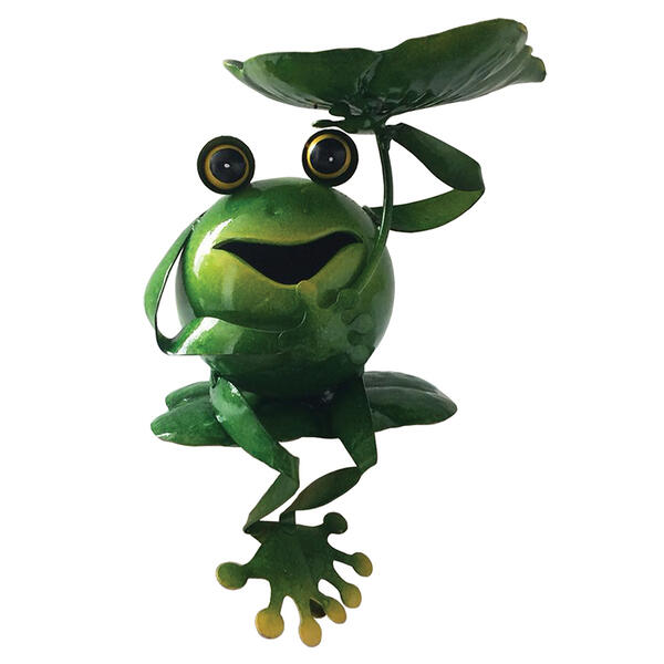 Santa's Workshop 9.5in. Iron Frog Bird Feeder - image 