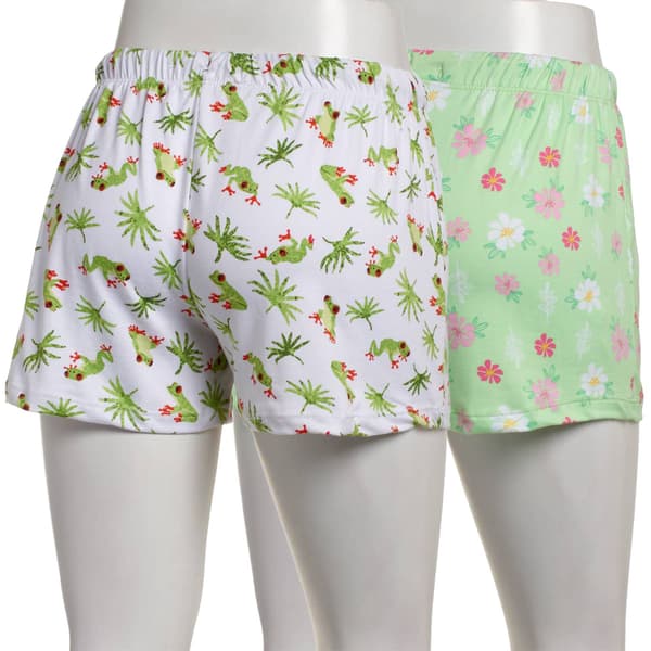 Juniors Pillow Talk 2pk. Frogs & Floral Pajama Shorts