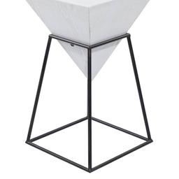 9th & Pike® White Metal and Wood Modern Accent Table