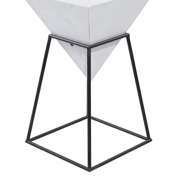 9th & Pike® White Metal and Wood Modern Accent Table