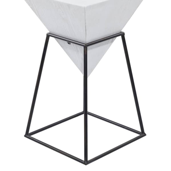 9th & Pike&#174; White Metal and Wood Modern Accent Table