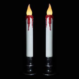 Northlight Seasonal Pre-Lit LED White & Red Candles -  Set of 2