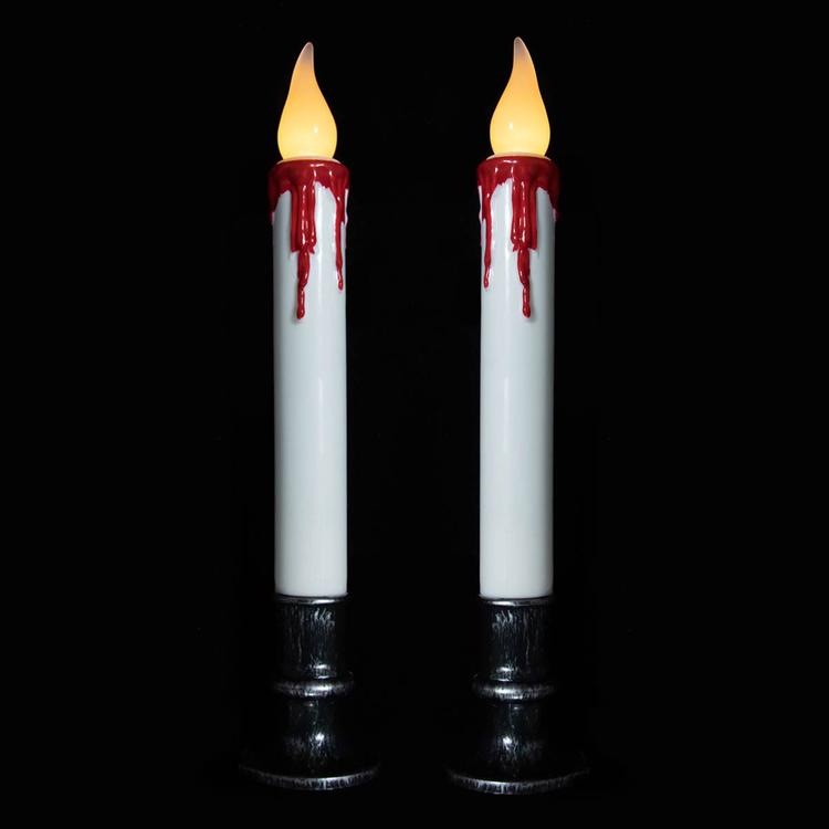 Northlight Seasonal Pre-Lit LED White & Red Candles -  Set of 2