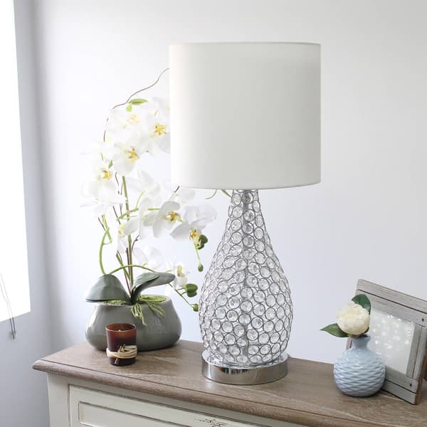 Elegant Designs Elipse Crystal Pinned Gourd Accent Table Lamp