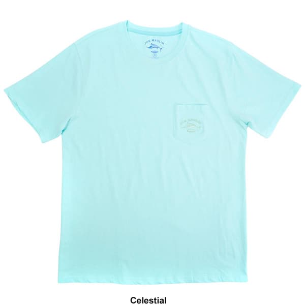 Mens Joe Marlin Solid Embroidered Pocket Tee