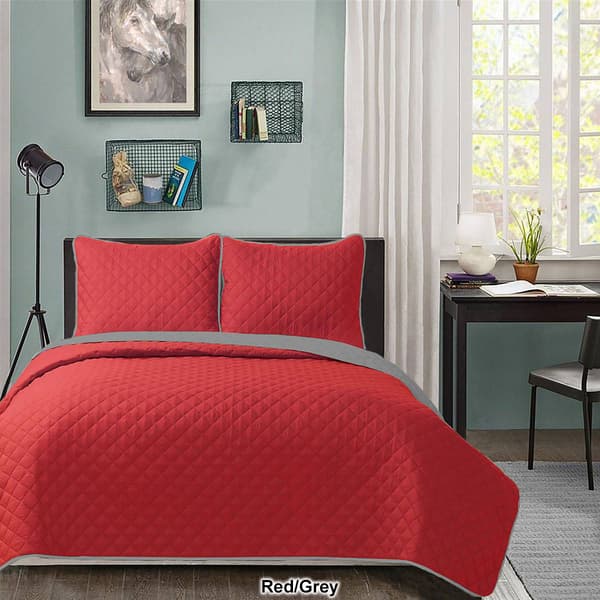 University 3pc. Solid Reversible Quilt Set