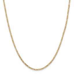 Unisex Gold Classics(tm) 2.25mm. 14k Gold Flat Figaro Chain Necklace