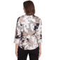 Women Alfred Dunner 3/4 Sleeve Shadow Leaf Button Front Top - image 2